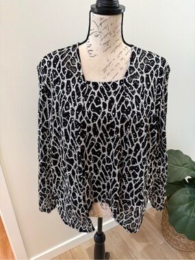 R&M Richards‎ Collection Sequin Formal Jacket & Shell Set Size 16 Black Silver